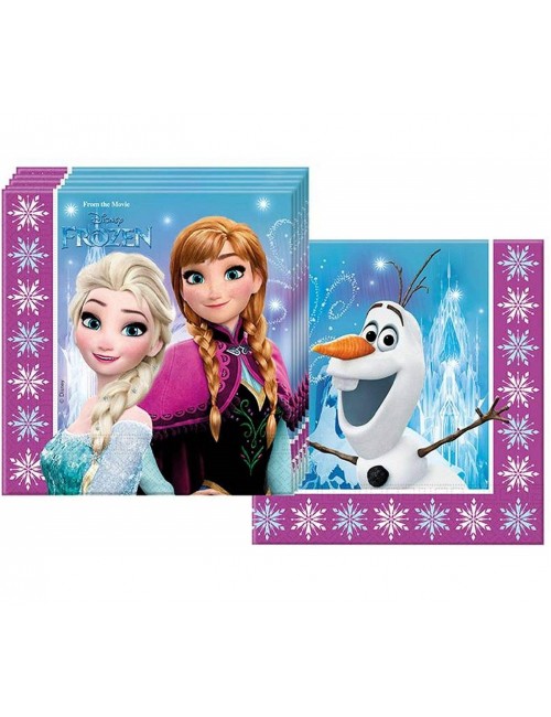 Set 20 servetele Frozen Ana, Elsa, Olaf, 33x33 cm