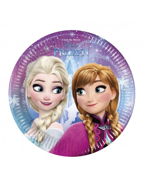 Set 8 farfurii petrecere, Frozen Elsa si Ana, 20 cm