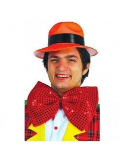 Papion Clown, rosu cu paiete, 30 cm