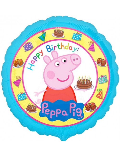 Balon folie Peppa Happy Birthday!, rotund, 43 cm