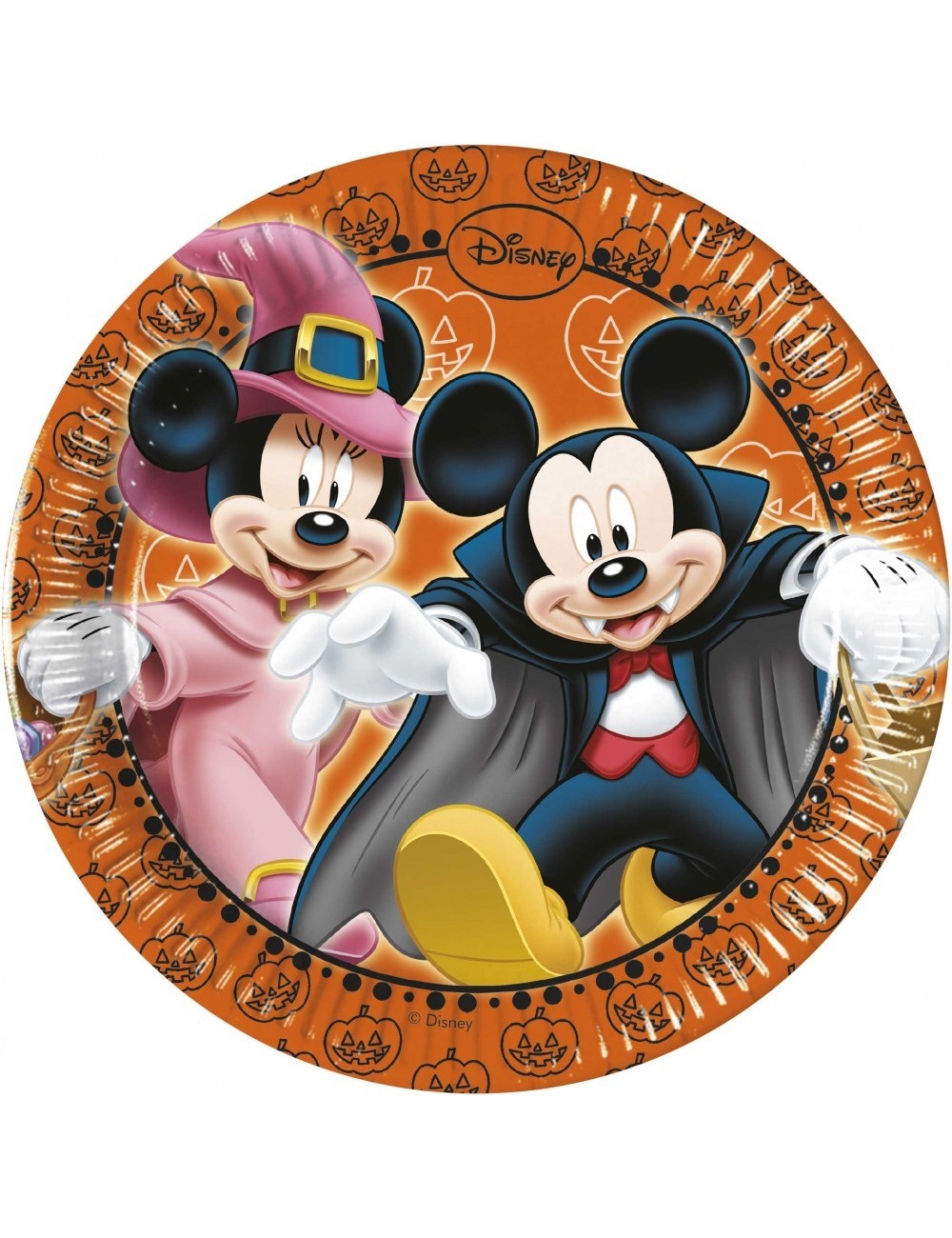 Set 8 farfurii Halloween cu Mickey si Minnie, 20 cm
