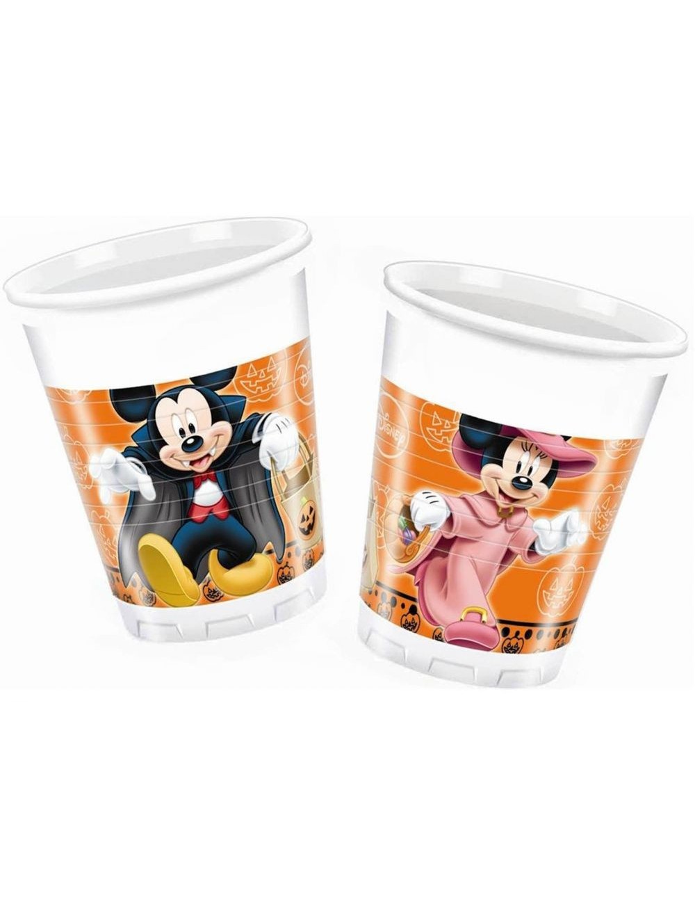 Set 8 pahare Halloween cu Mickey si Minnie, 200 ml