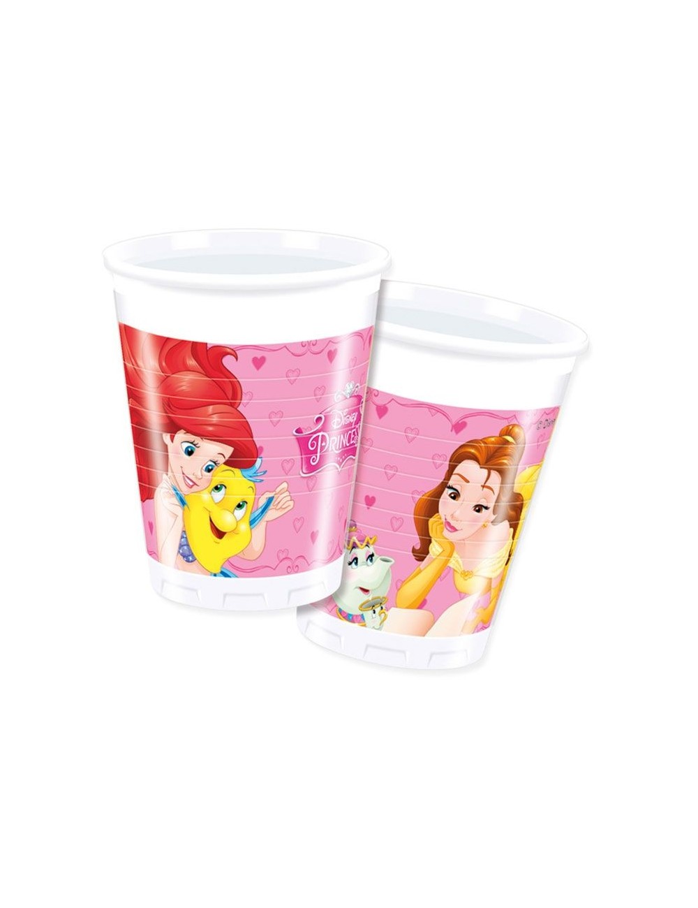 Set 8 pahare Printesele Disney, 200 ml, plastic