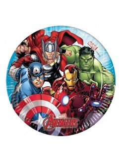 Set 8 farfurii petrecere, Avengers, 20 cm