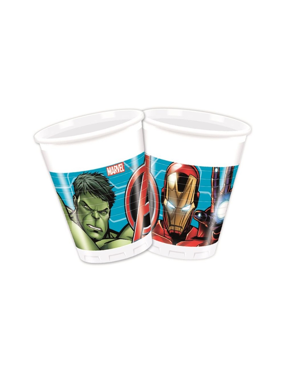 Set 8 pahare Avengers, 200 ml, plastic