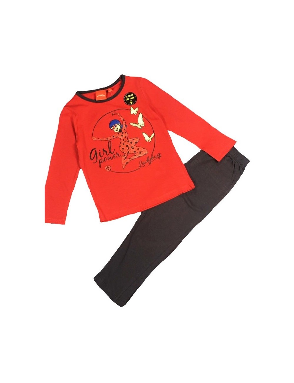 Pijama Buburuza, rosu-negru, copii 4 - 8 ani