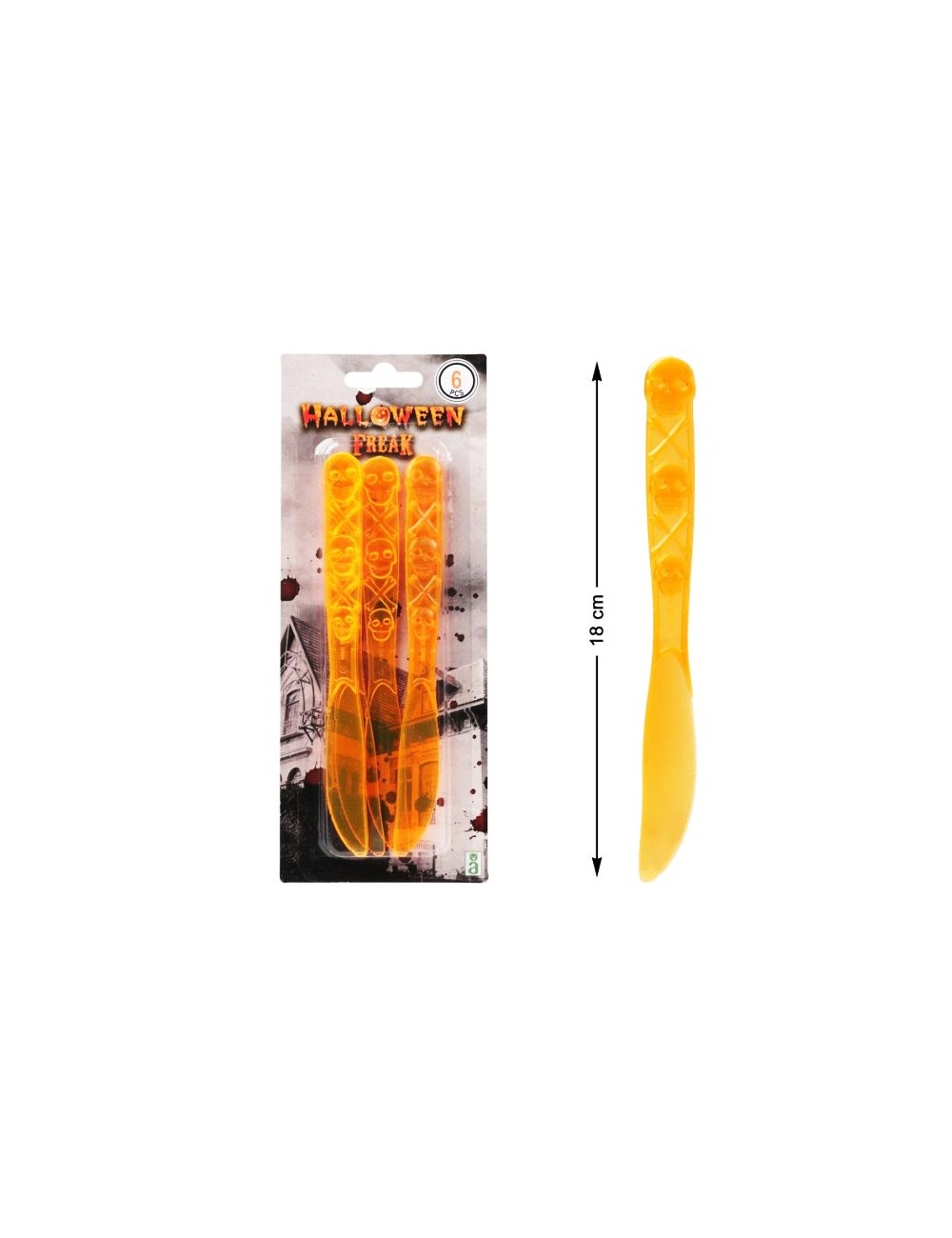 Set 6 Cutite portocalii Halloween, 17 cm