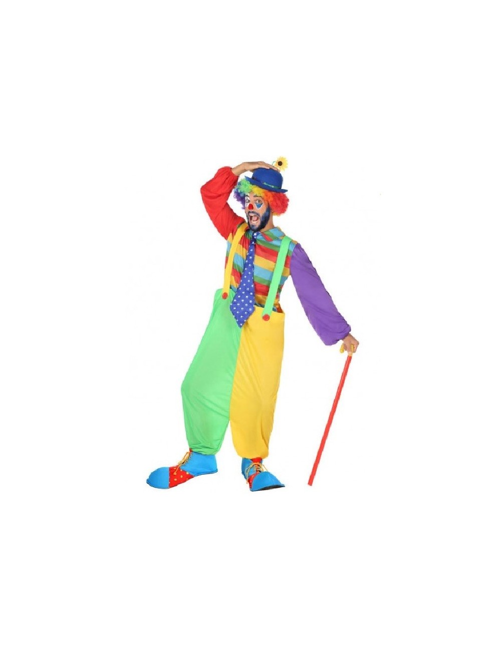 Costum Clown multicolor, adulti, XS-XL
