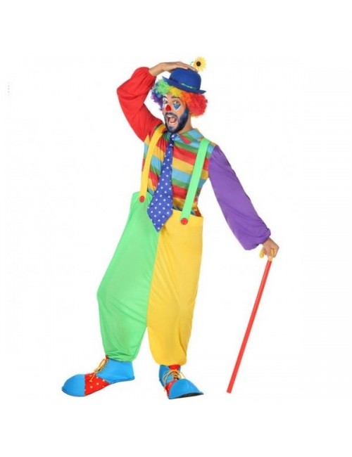 Costum Clown multicolor, adulti, XS-XL