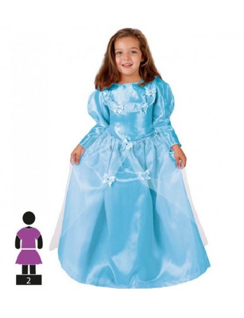 Costum Printesa, bleu, copii 3-12 ani