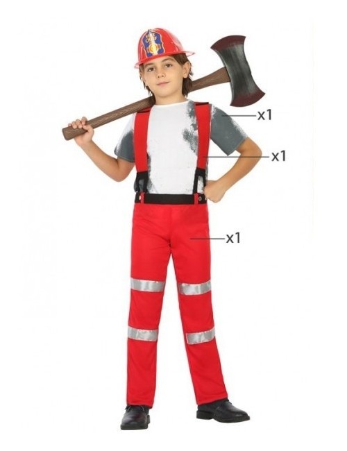 Costum Pompier, unisex, pentru copii 3-12 ani