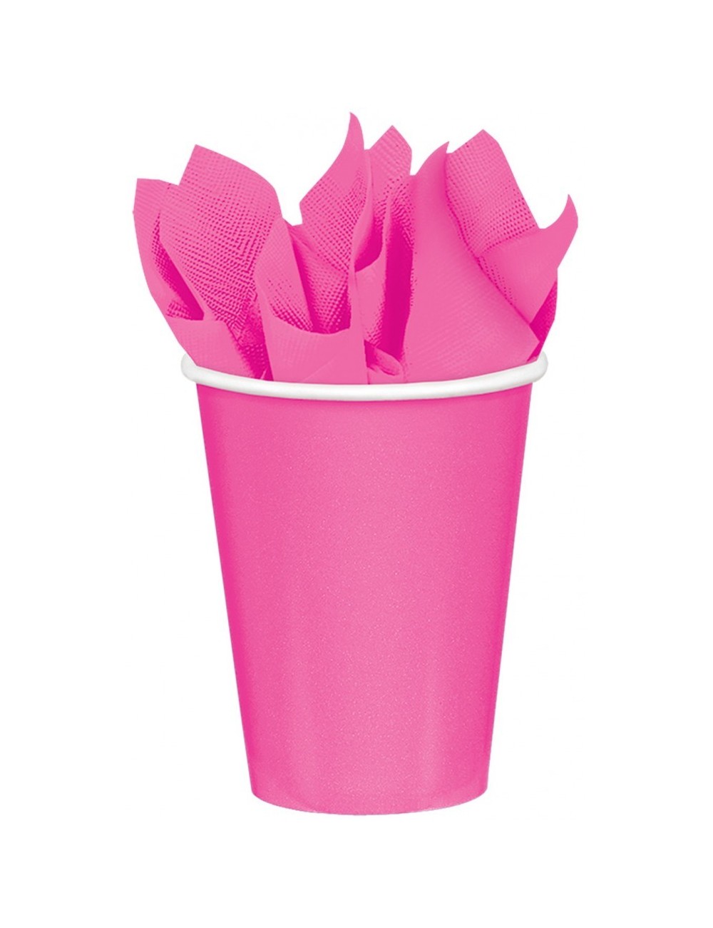 Set 8 pahare carton, 266 ml, roz aprins