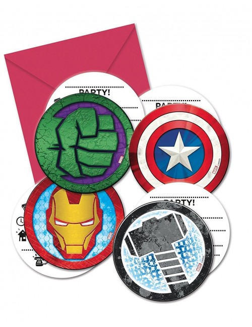 Set 6 Invitatii petrecere Super-eroi Avengers