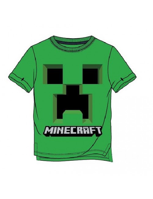Tricou Minecraft Creeper, copii 6-12 ani, verde