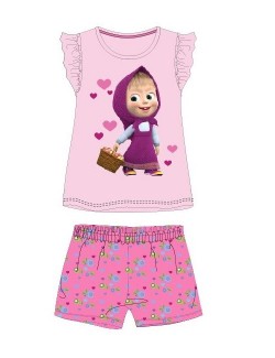 Pijama vara, Masaha si ursul, roz, copii 2-7 ani
