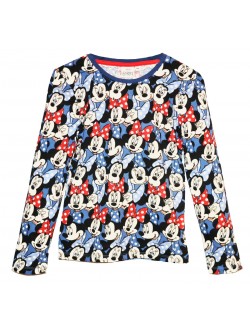 Bluza Minnie Mouse full-print, albastra, 3-8 ani