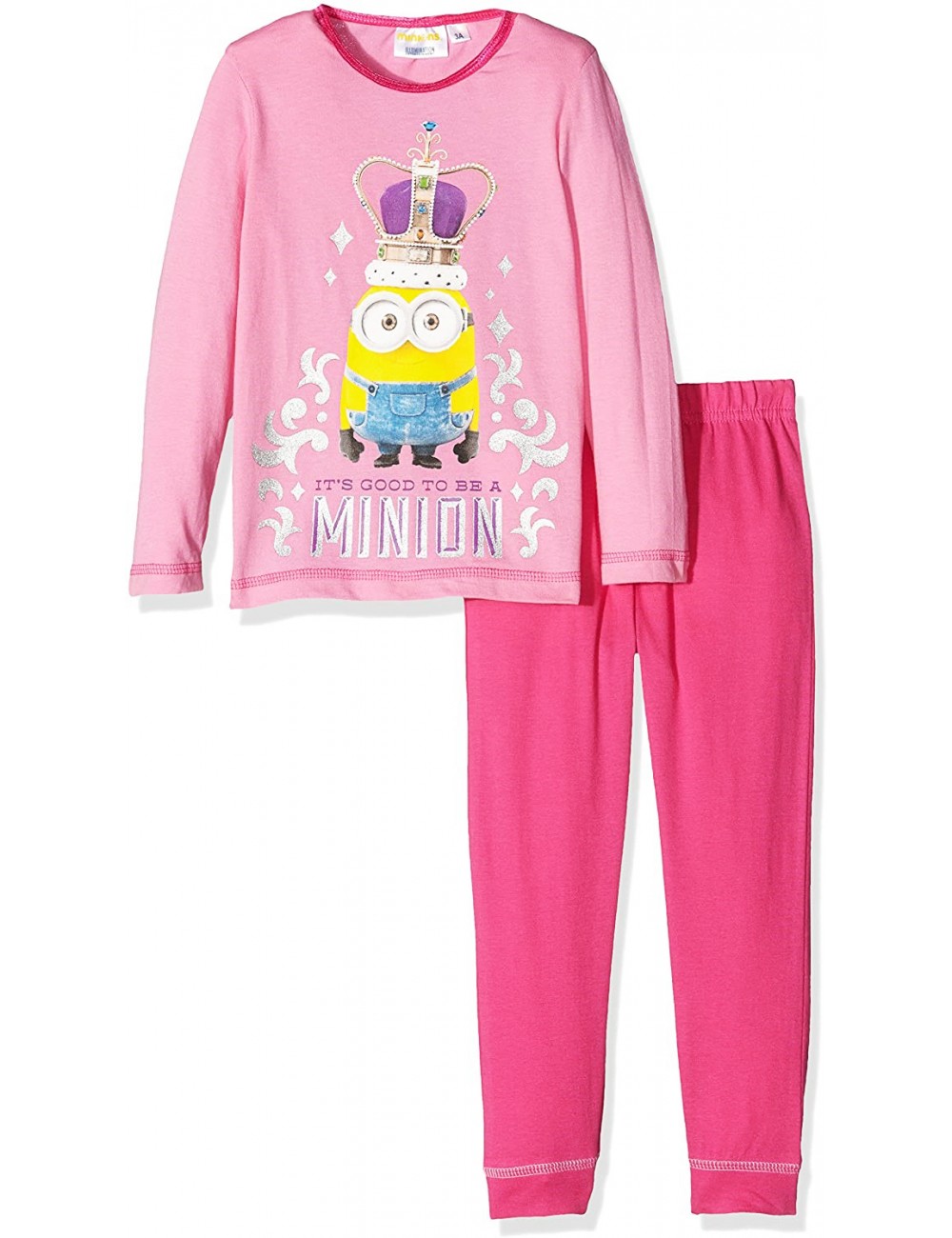 Melodic color gorgeous Pijama Minions, roz, copii 3-8 ani