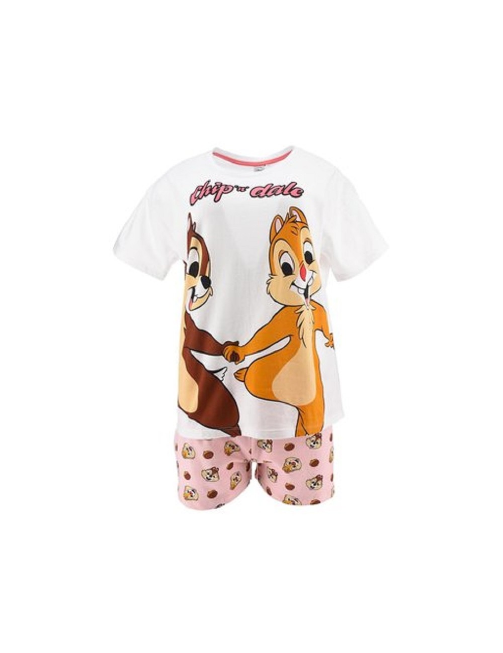 Disposed Miraculous Product Pijama femei, Chip & Dale, alb-roz, S-XL