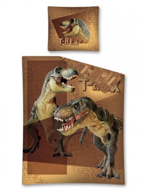 Lenjerie de pat cu Dinozauri T-Rex 160 x 200 cm