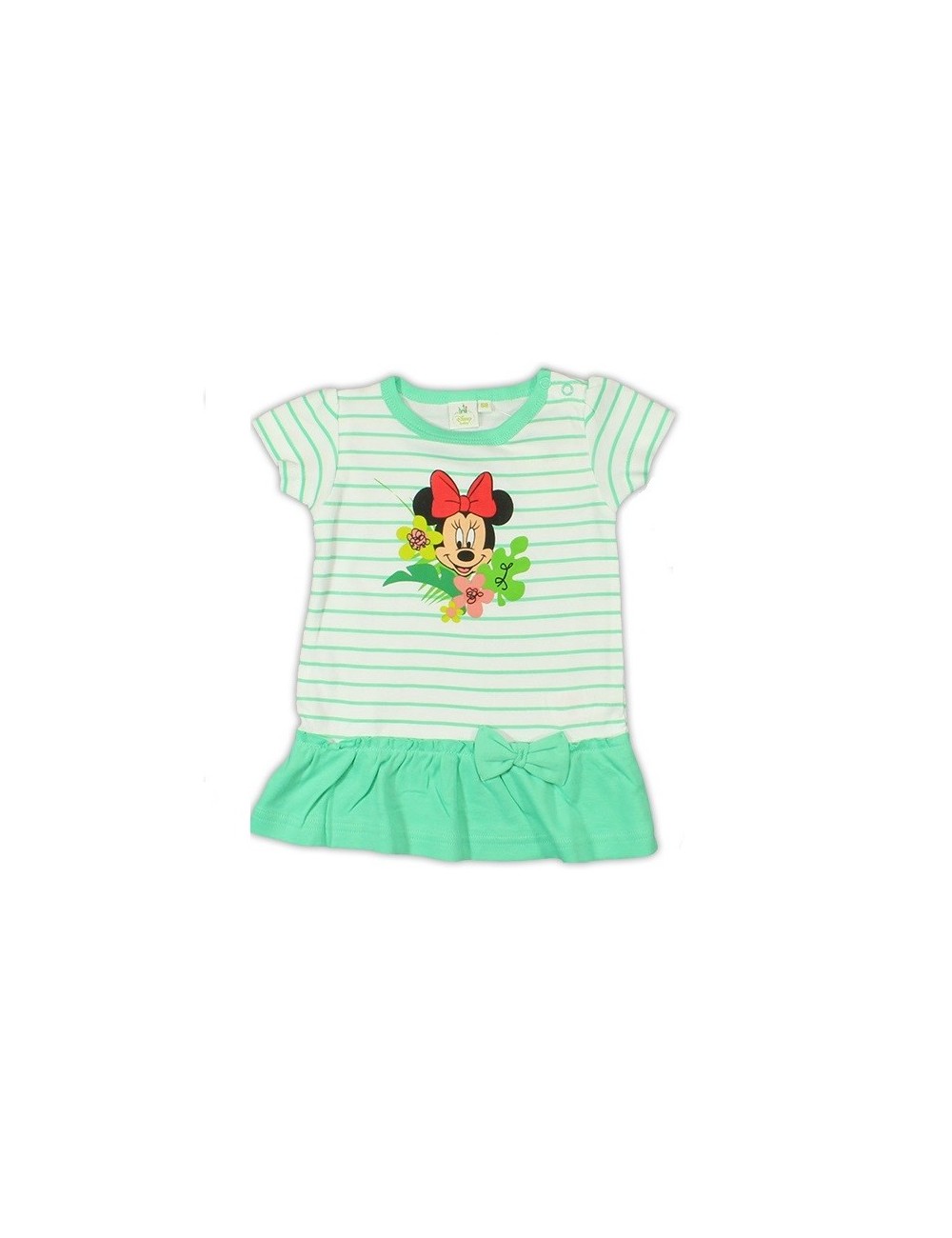 Tricou tunica bebelusi Disney Minnie Mouse - alb-verde