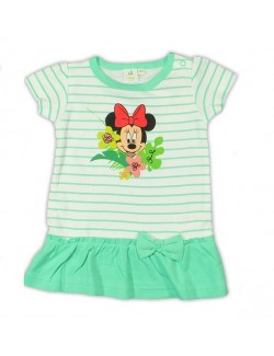 Tricou tunica bebelusi Disney Minnie Mouse - alb-verde