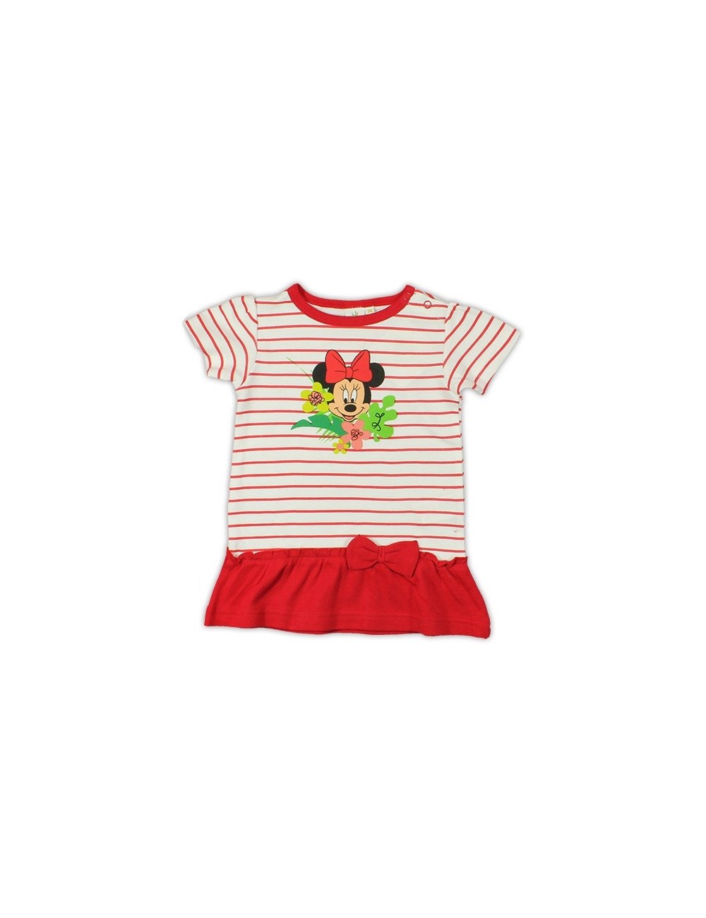 Tricou tunica bebe Disney Minnie Mouse -alb-rosu