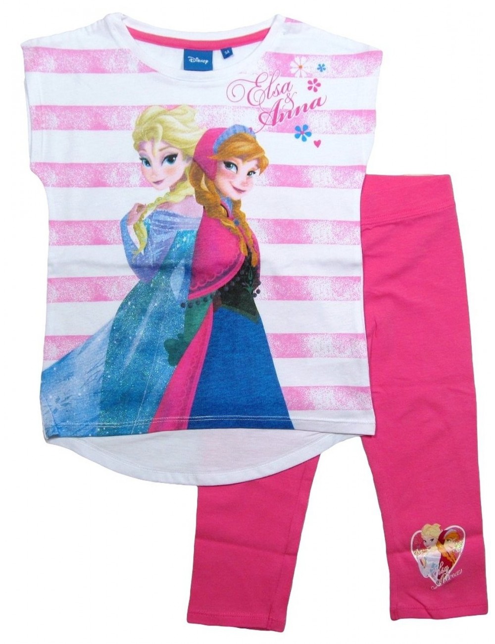 Compleu vara: Tricou tunica si colanti Disney Frozen roz OE1761