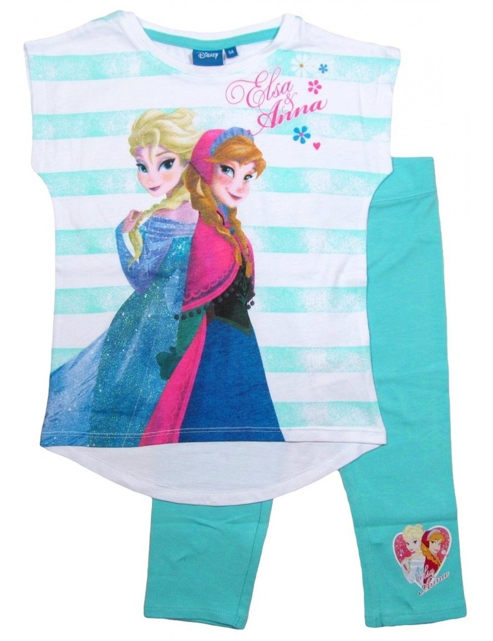 Compleu vara: Tricou tunica si colanti Frozen OE1761- verde