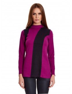 Bluza lunga pentru femei violet-negru 05.WE-1009