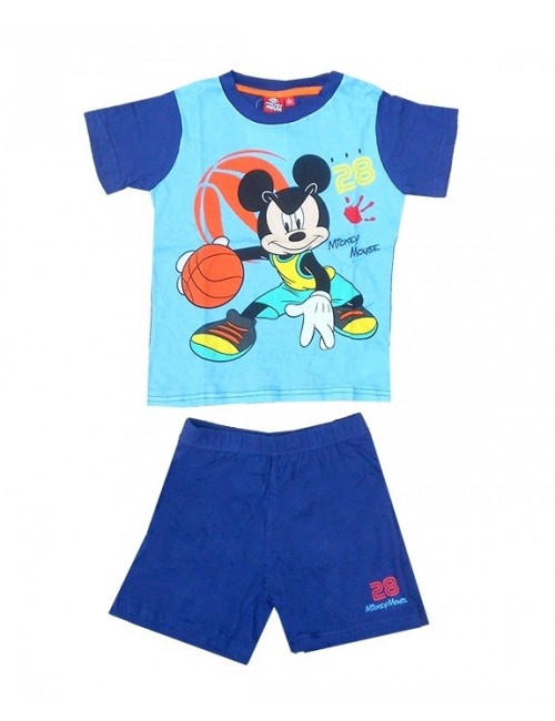 Pijama de vara copii, Disney Mikey Mouse, bleu-bleumarin