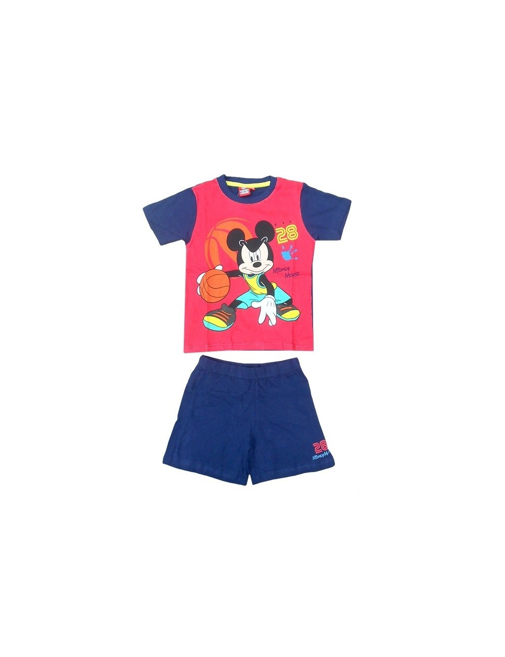 Pijama de vara copii, Disney Mikey Mouse, rosu-bleumarin