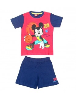 Pijama de vara copii, Disney Mikey Mouse, rosu-bleumarin