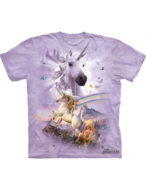 Tricou The Mountain adulti: Double Rainbow Unicorn