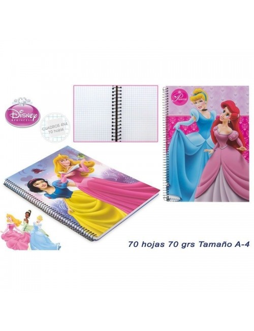 Caiet matematica A4, 70 file, Printesele Disney