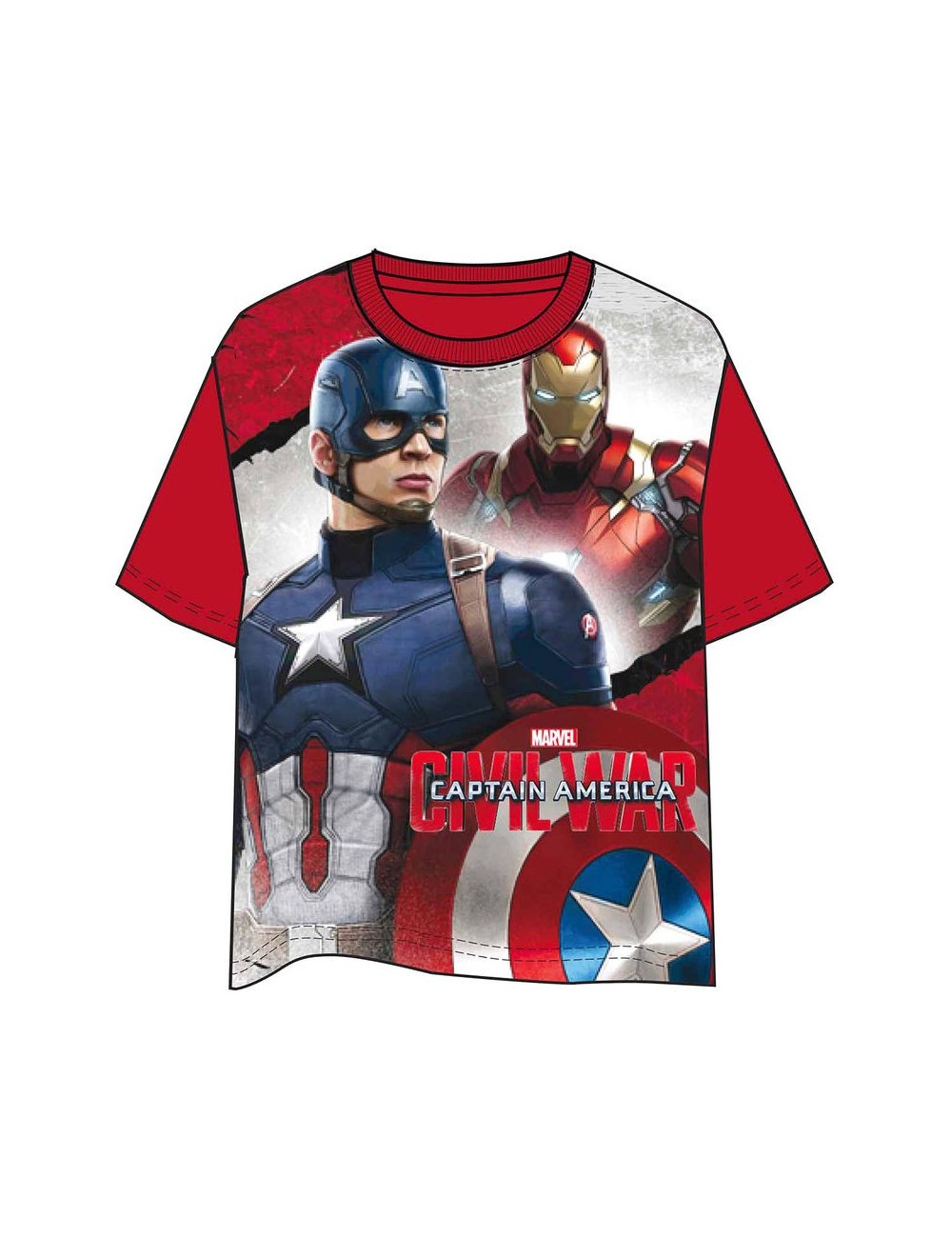 Tricou copii Captain America: Civil War, rosu