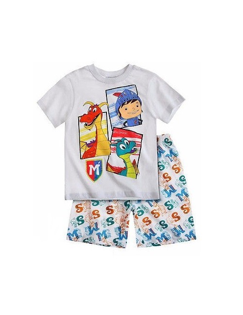 Pijama de vara copii Cavalerul Mike, 3 - 5 ani, alba