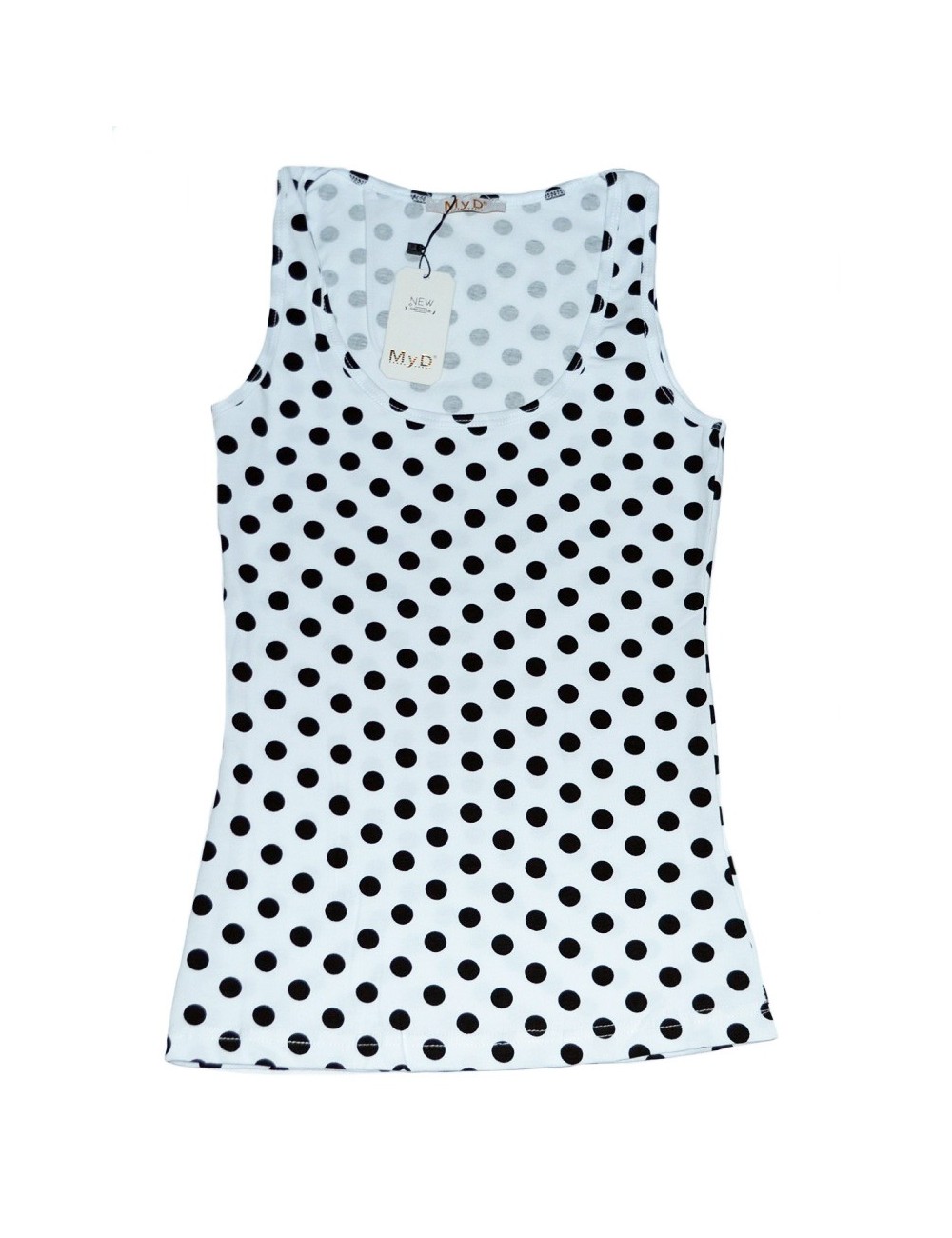 Maiou pentru fete 12-14 ani, alb cu buline negre, MyD