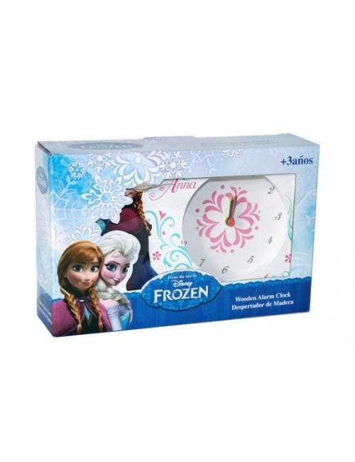 Ceas desteptator, din lemn, Anna si Elsa Disney Frozen