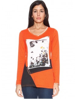Bluza casual de dama, portocalie, M,L,XL