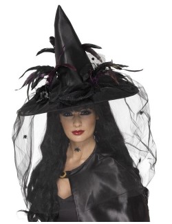 Palarie neagra Deluxe Rubies, accesoriu Halloween
