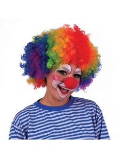Peruca afro multicolora clown