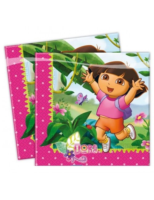 Set 20 servetele "Dora descopera lumea", 33x33 cm