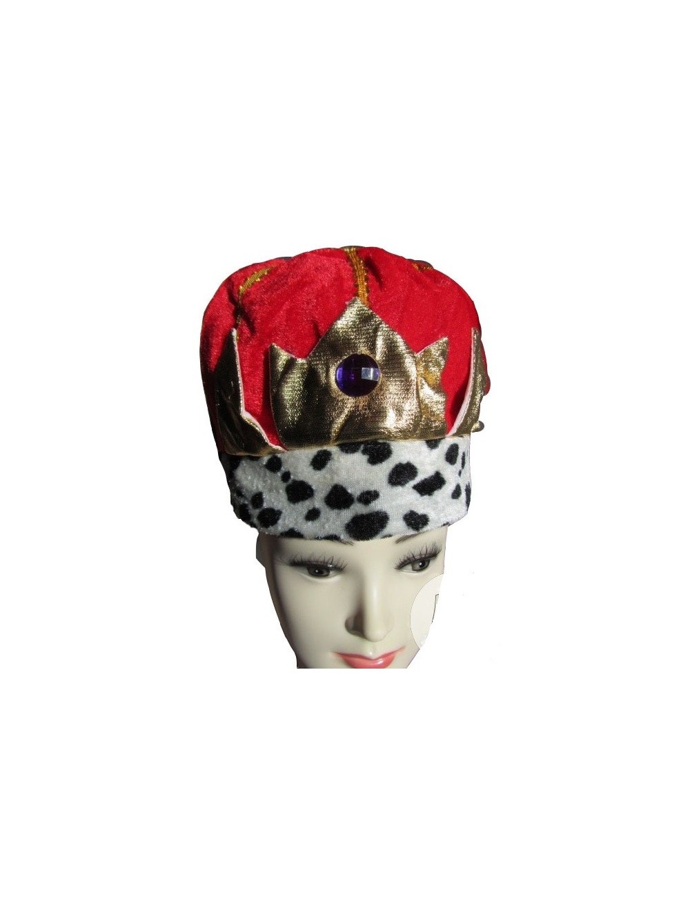 Coroana rege, pluș roșu - Accesoriu carnaval