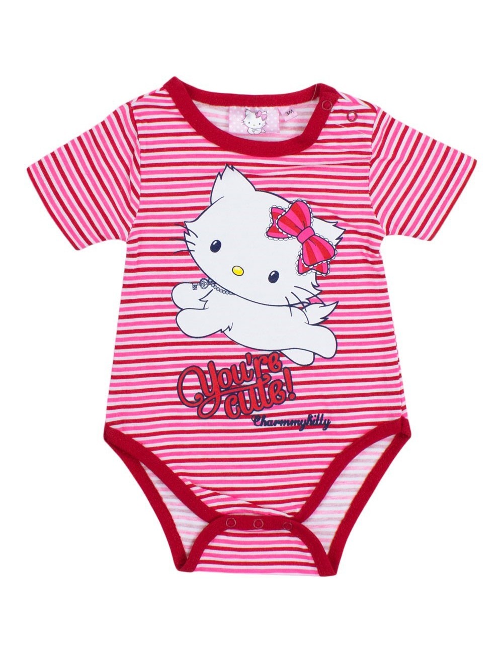 Body bebelusi Hello Kitty, rosu/ alb, 3-23 luni